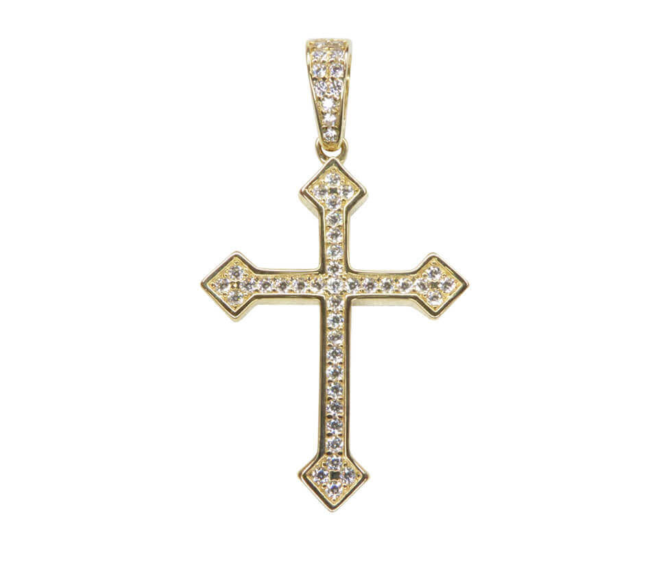 Afbeelding van Christian 14 karaat gouden kruis met zirkonias