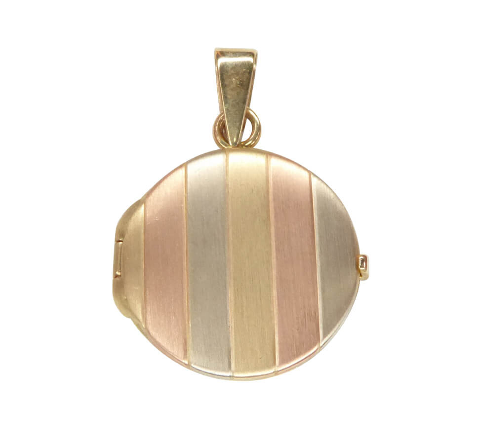 Afbeelding van Christian Tri color gouden medaillon hanger