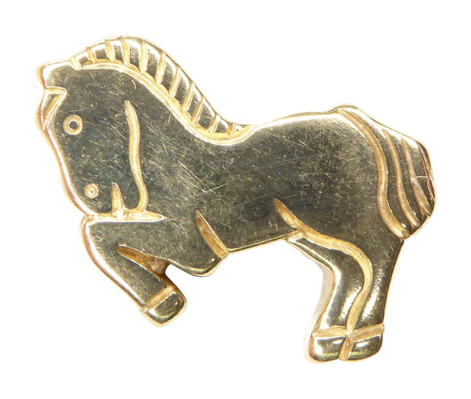 Afbeelding van Christian Gouden plat paard hanger