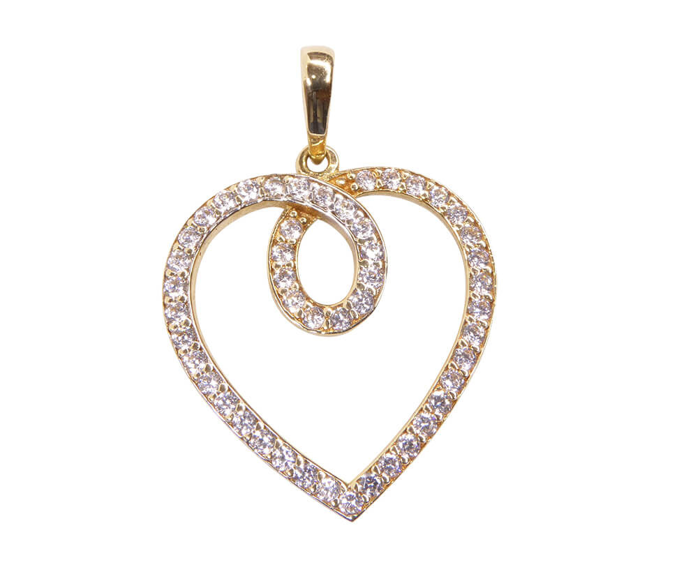 Afbeelding van Christian Bicolor gouden hart hanger met zirkonia
