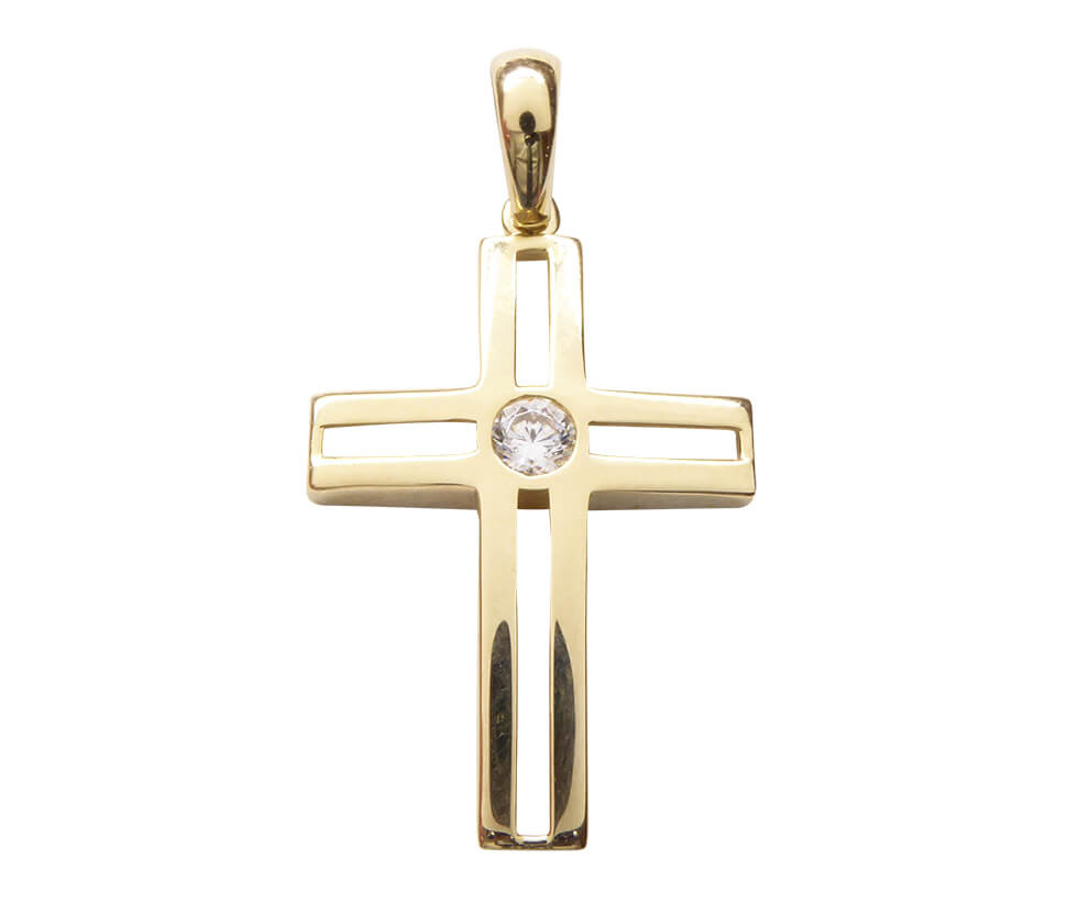 Afbeelding van Christian Gouden kruis met solitaire zirkonia