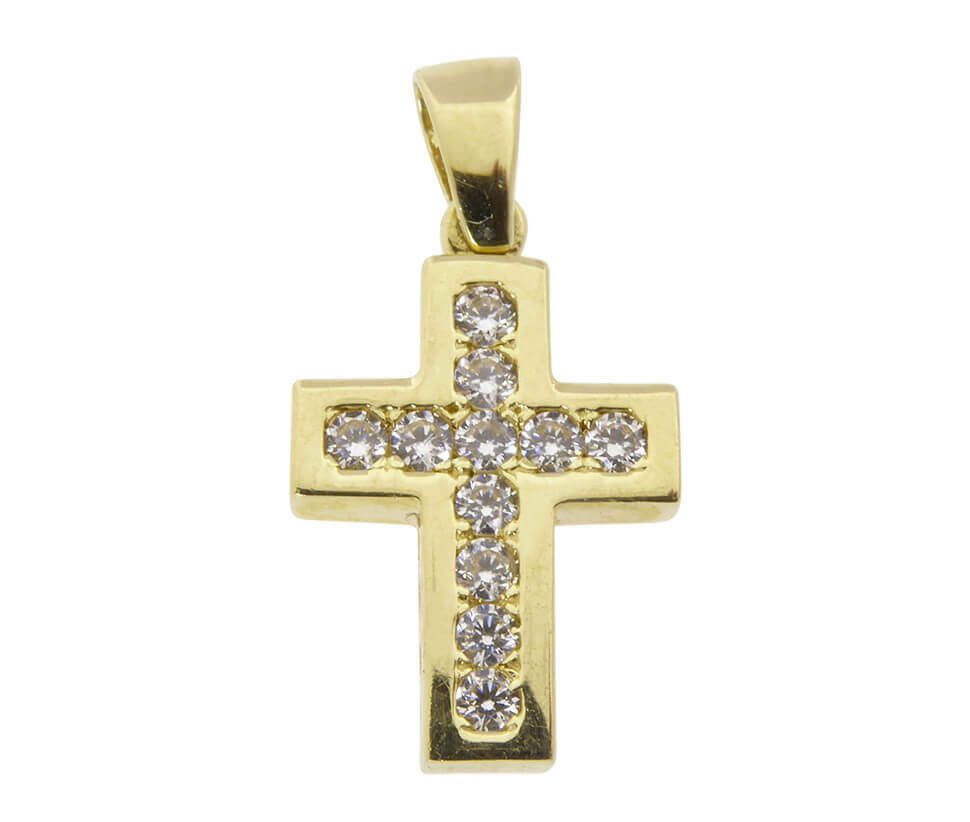 Afbeelding van Christian Gouden kruis met zirkonia