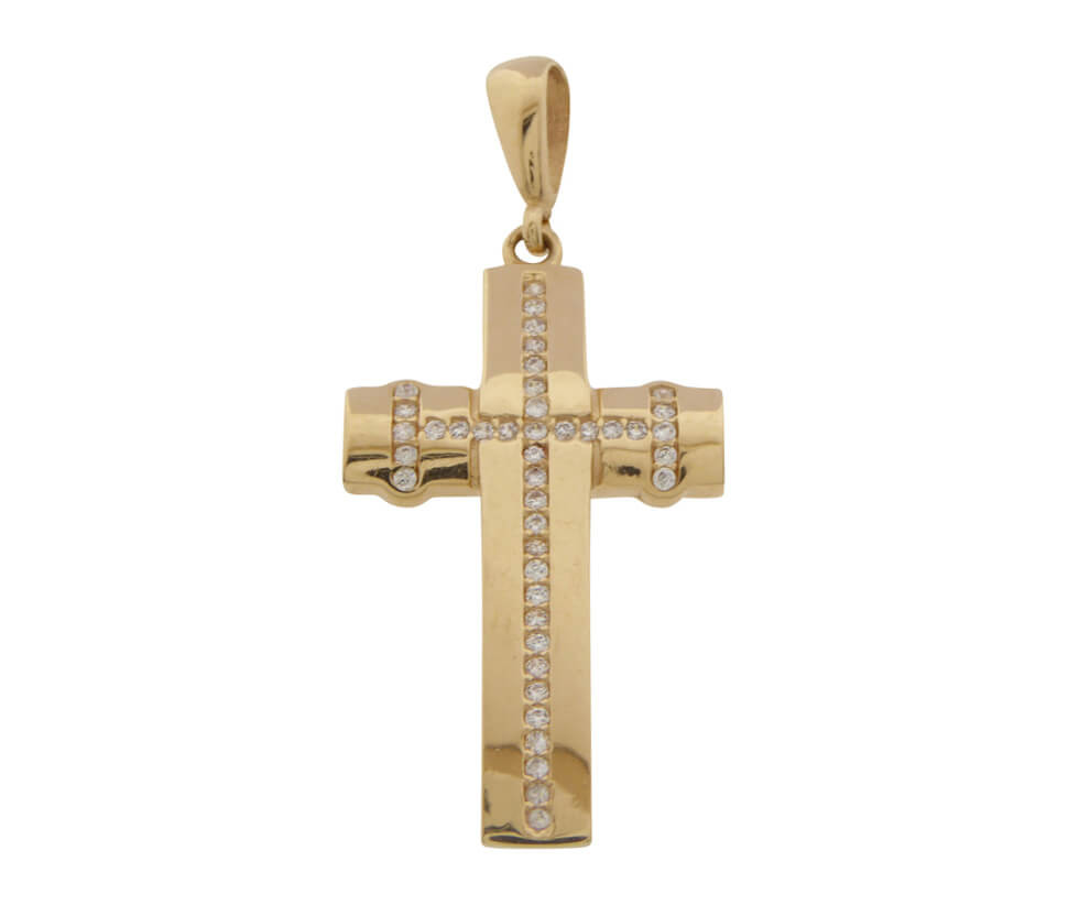 Afbeelding van Christian Rose gouden kruis met zirkonia