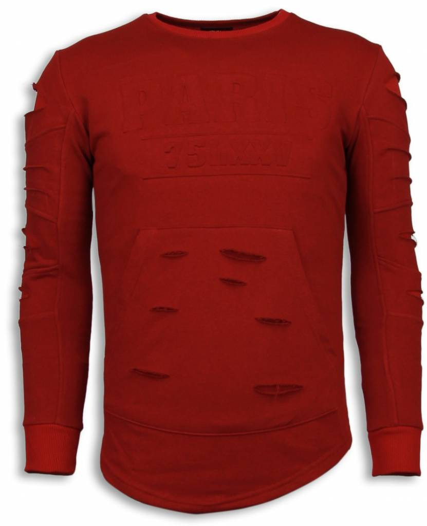 Afbeelding van Justing 3d stamp paris trui damaged sweater