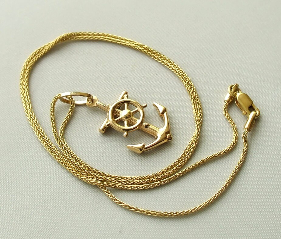 Afbeelding van Christian Gouden collier en anker hanger