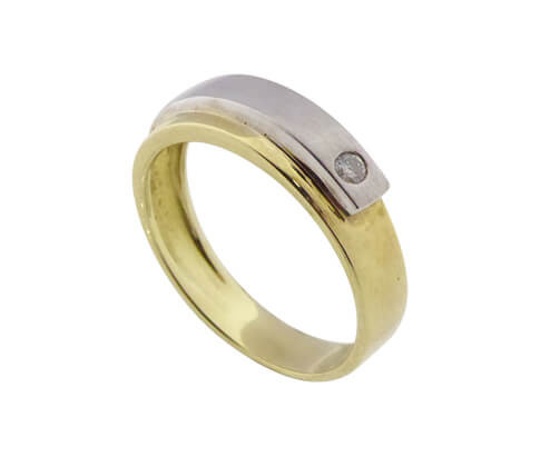 Afbeelding van Christian Gouden bicolor ring met briljant