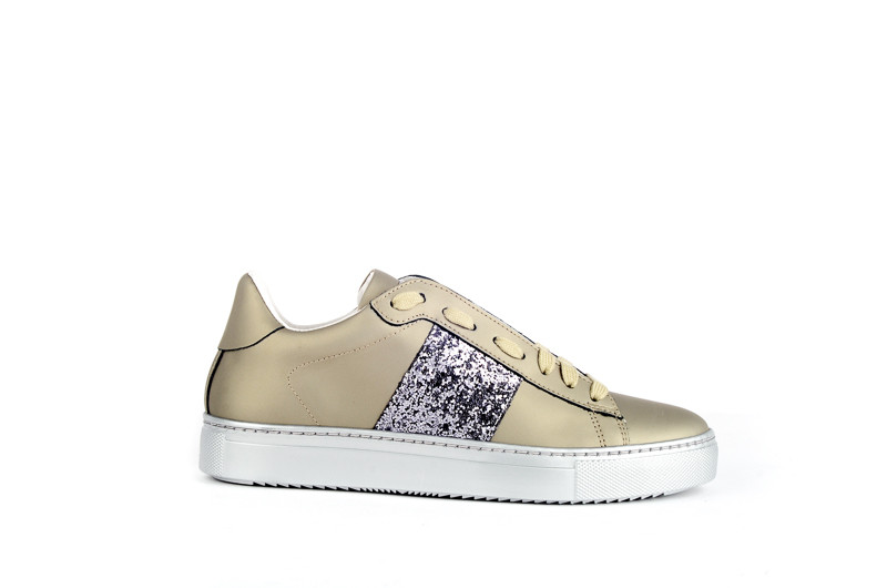 Stokton lage sneakers 674-D rafia zilver - Zweerts Schoenen
