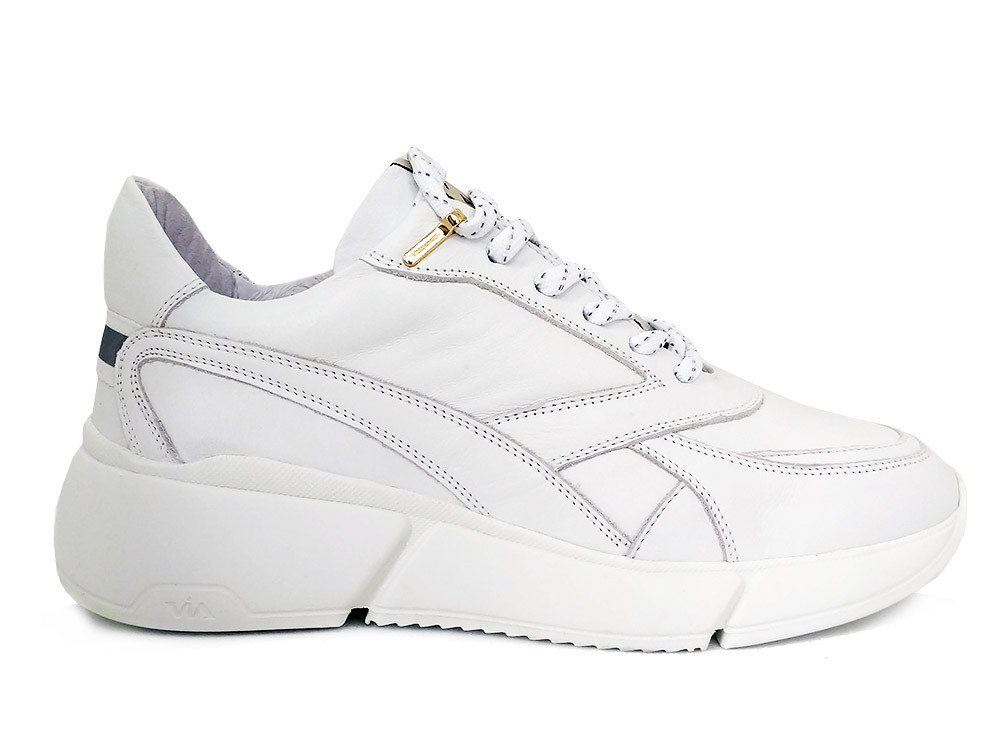 VIA VAI Sneakers Juno Uni Vitello Bianco | The Little Green Bag
