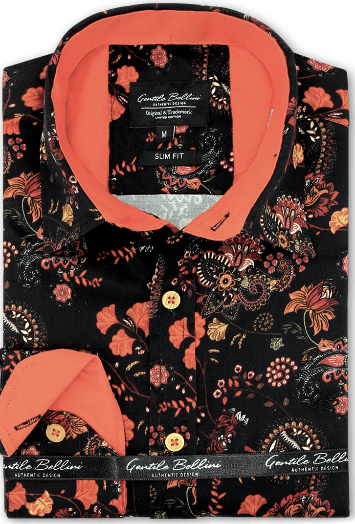 Gentile Bellini Bloemenprint slim fit