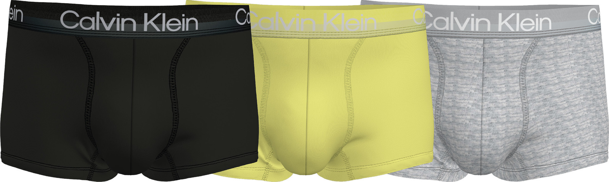 Calvin Klein Boxershorts 3-pack licht zwart geel