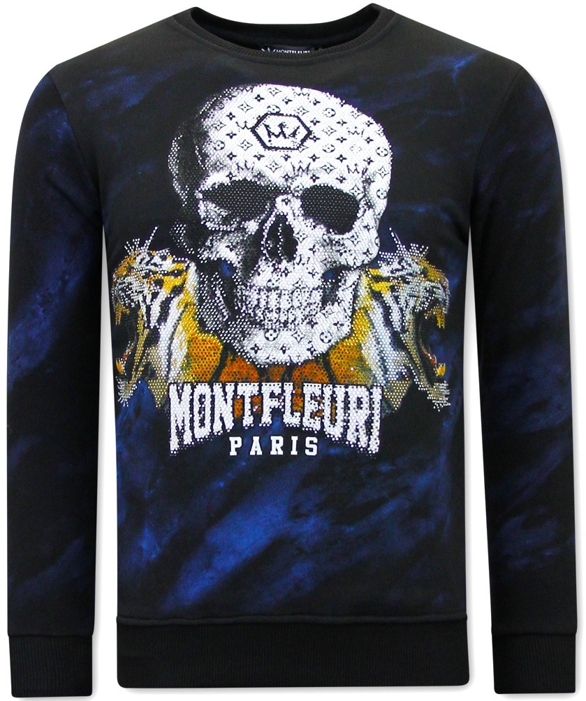 Montfleuri Sweater met print skull tiger