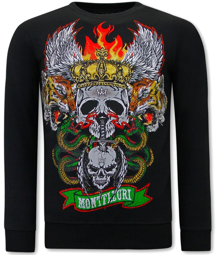 Montfleuri Sweater met print skull head