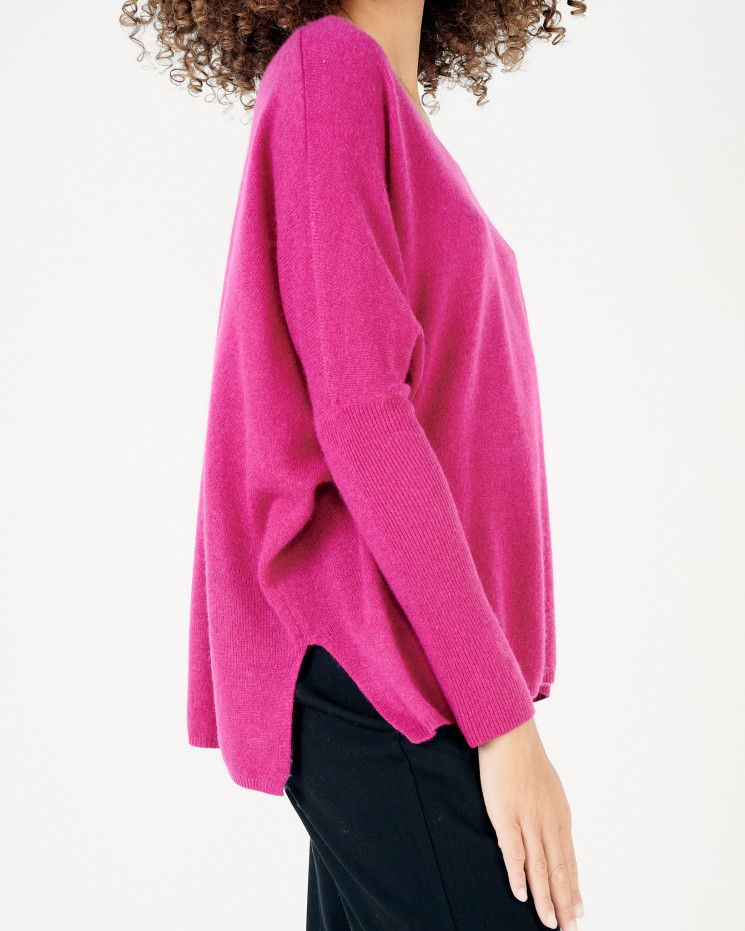 Absolut Cashmere Camille trui fuchsia
