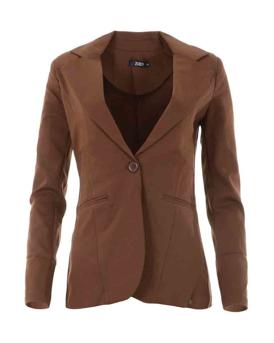 Afbeelding van Zizo Aricia fa22.ari.013 blazer bronze witte bies