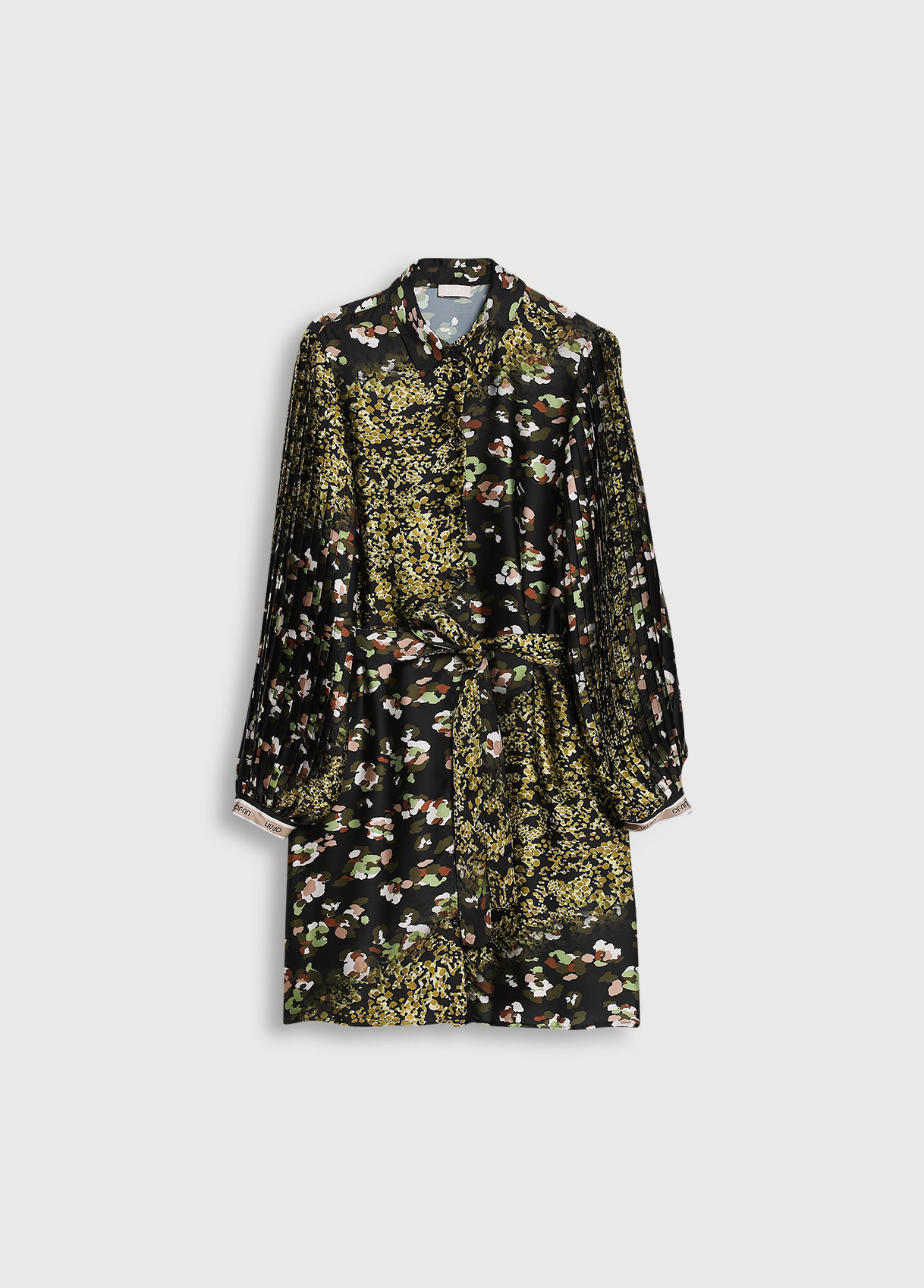 Liu Jo Printed satin shirt dress python