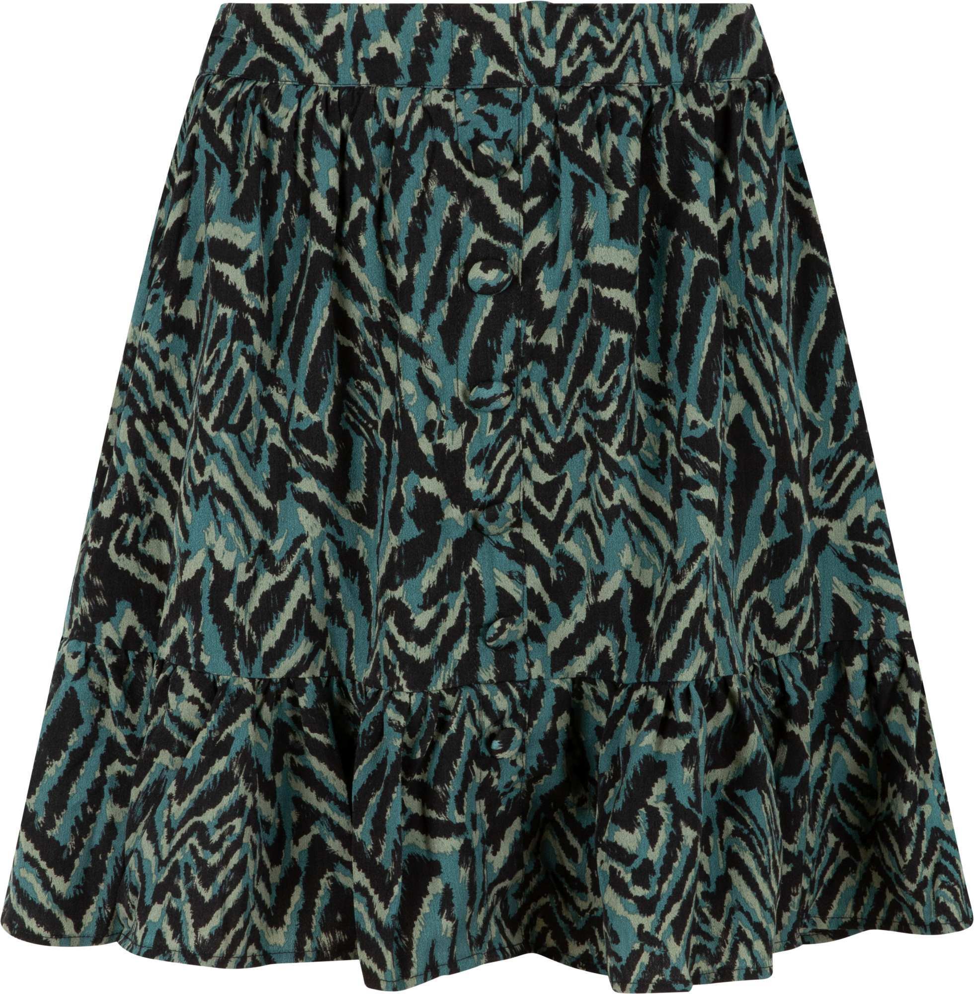 Afbeelding van Lofty Manner Skirt eva black & green printed