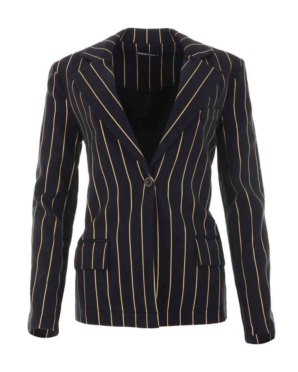 Afbeelding van MAICAZZ Wi22.10.301 carmen jacket black stripe