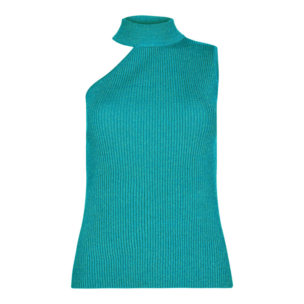 Co'Couture Cc badu asym rib top turq