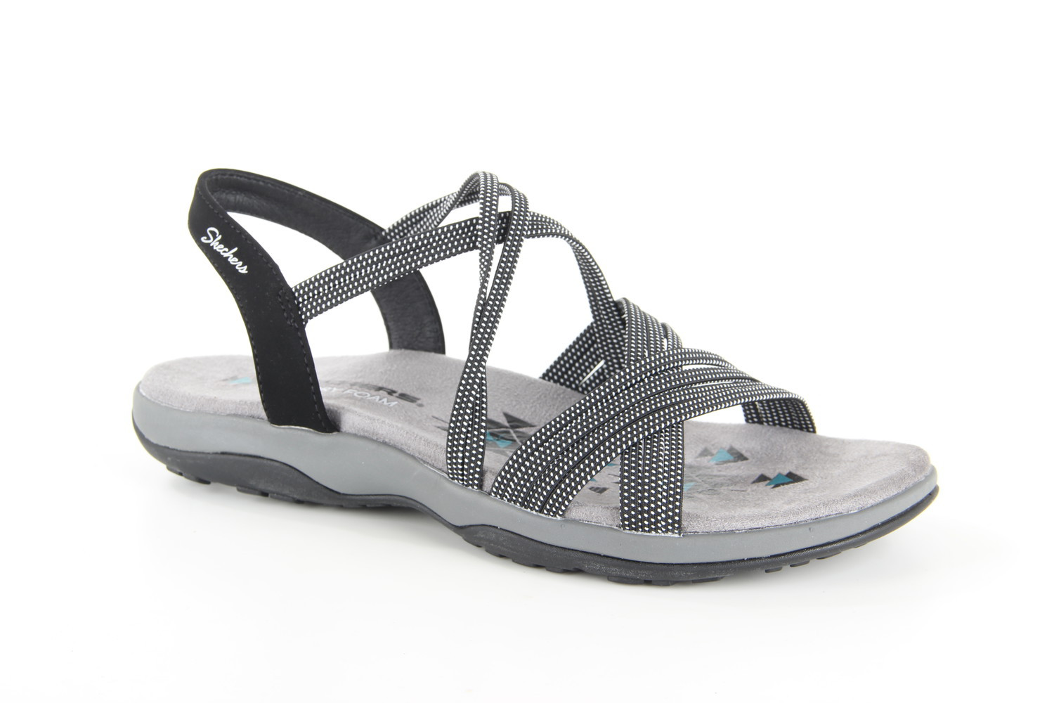 Skechers 163117 blk dames sandalen sportief