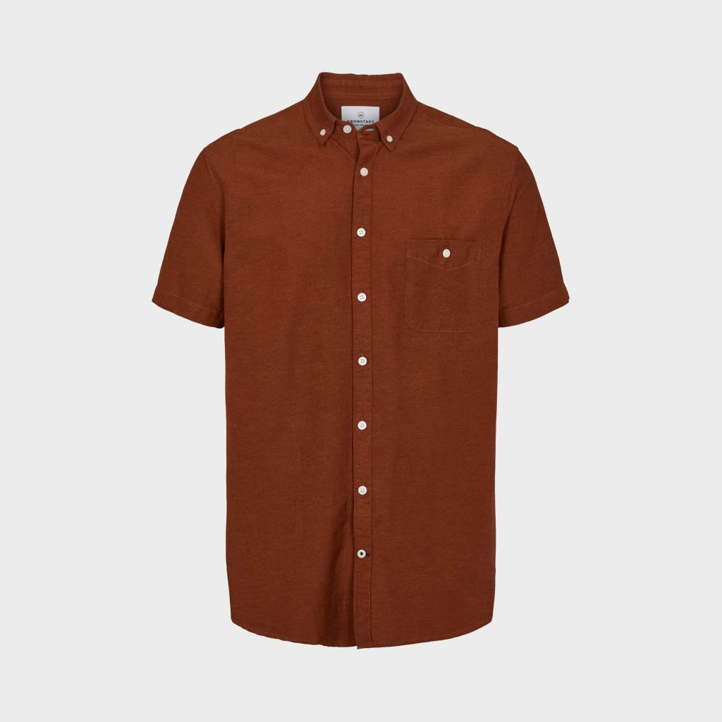 Kronstadt Johan ~linen s/s shirt ks3430 tobacco