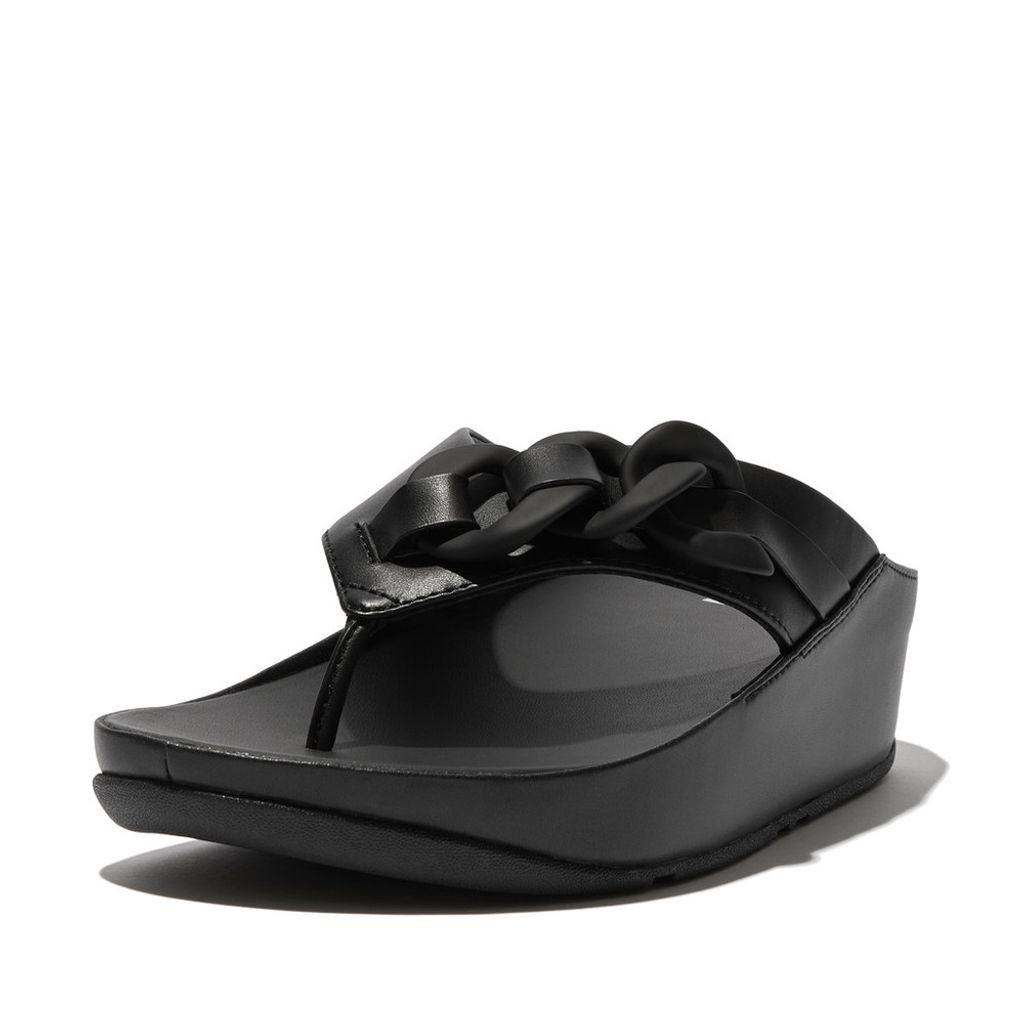 Afbeelding van FitFlop Opalle rubber-chain leather toe-post sandals