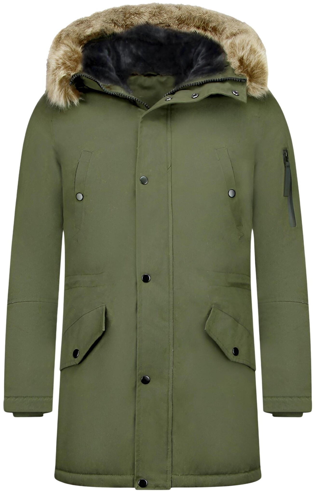 Enos Lange parka jas met bontkraag - Winterjas