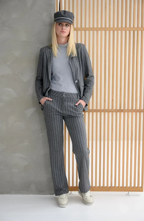 Afbeelding van Zizo Blazer aricia pinstripe grey