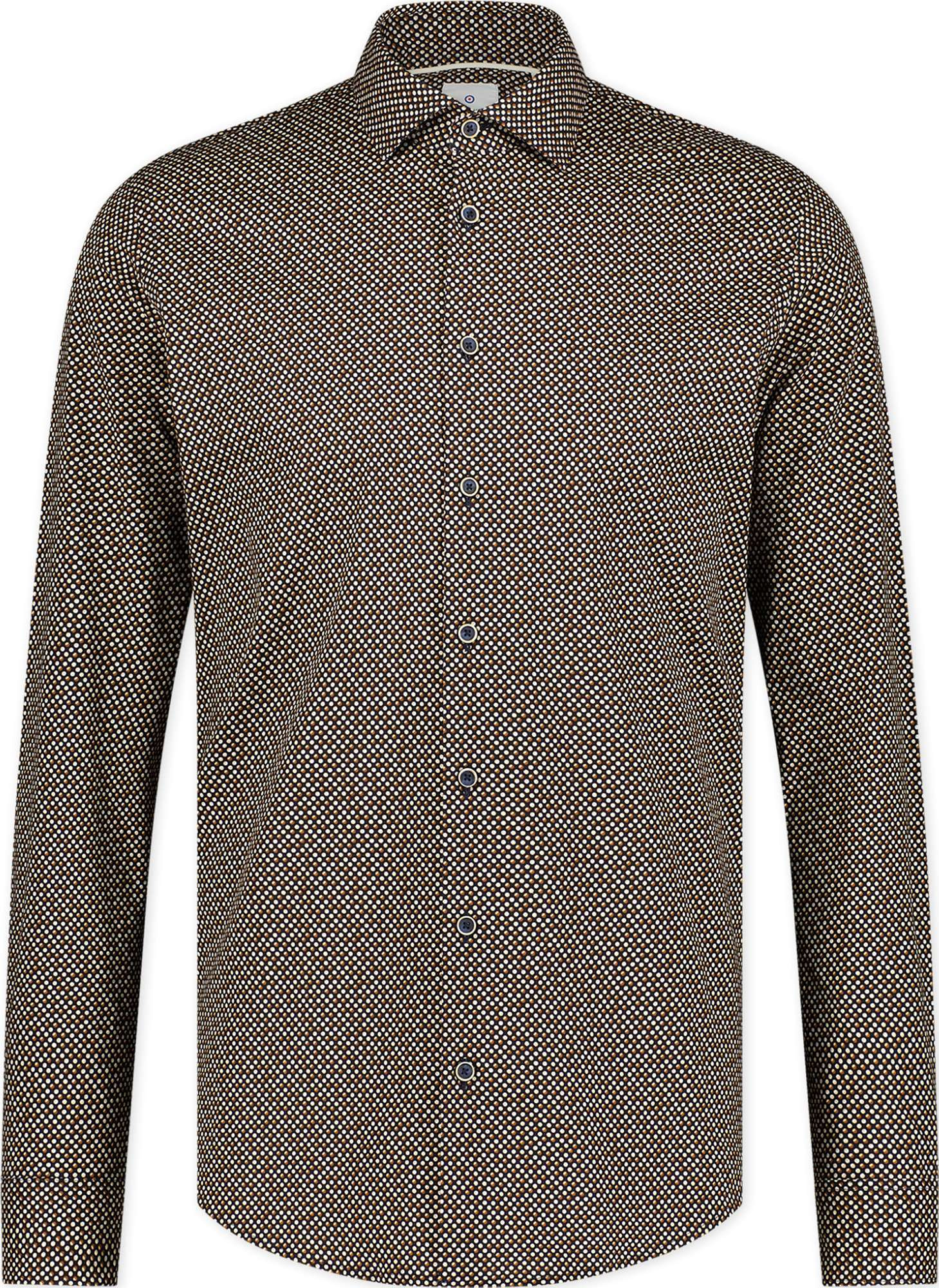 Afbeelding van Blue Industry 3115-32 black with brown & white dots dessin