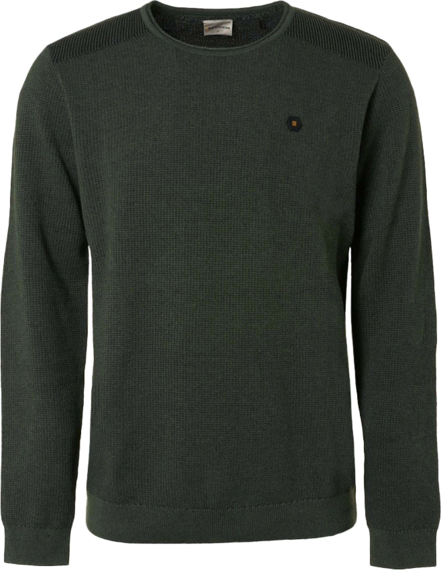No Excess Pullover crewneck 2 coloured jacqua dark green