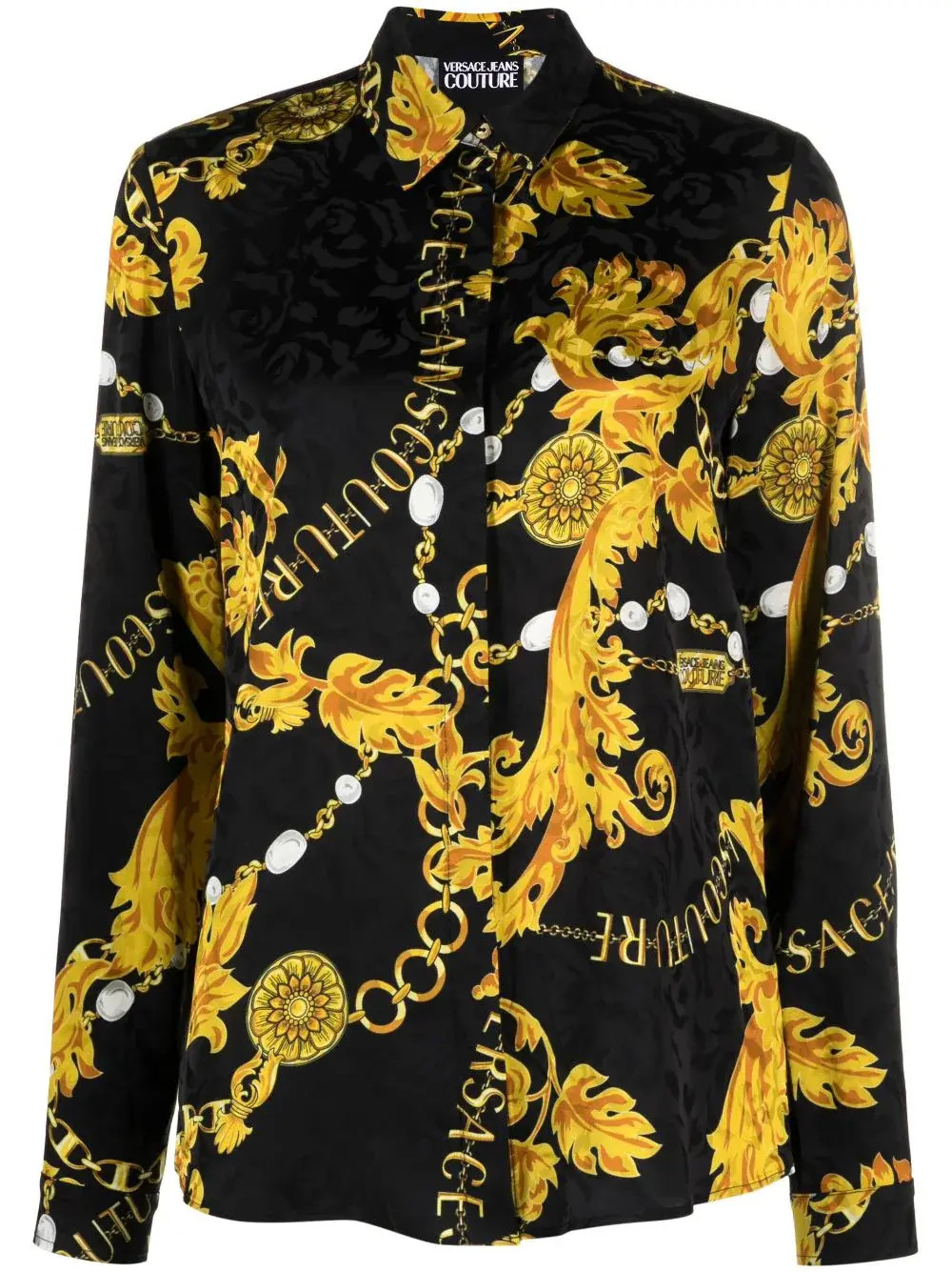 Afbeelding van Versace Jeans Versace jeans couture blouse flower chain gold