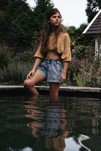 Looxs Revolution Cropped Blouse Viscose Flower Voor Meisjes In De Kleur