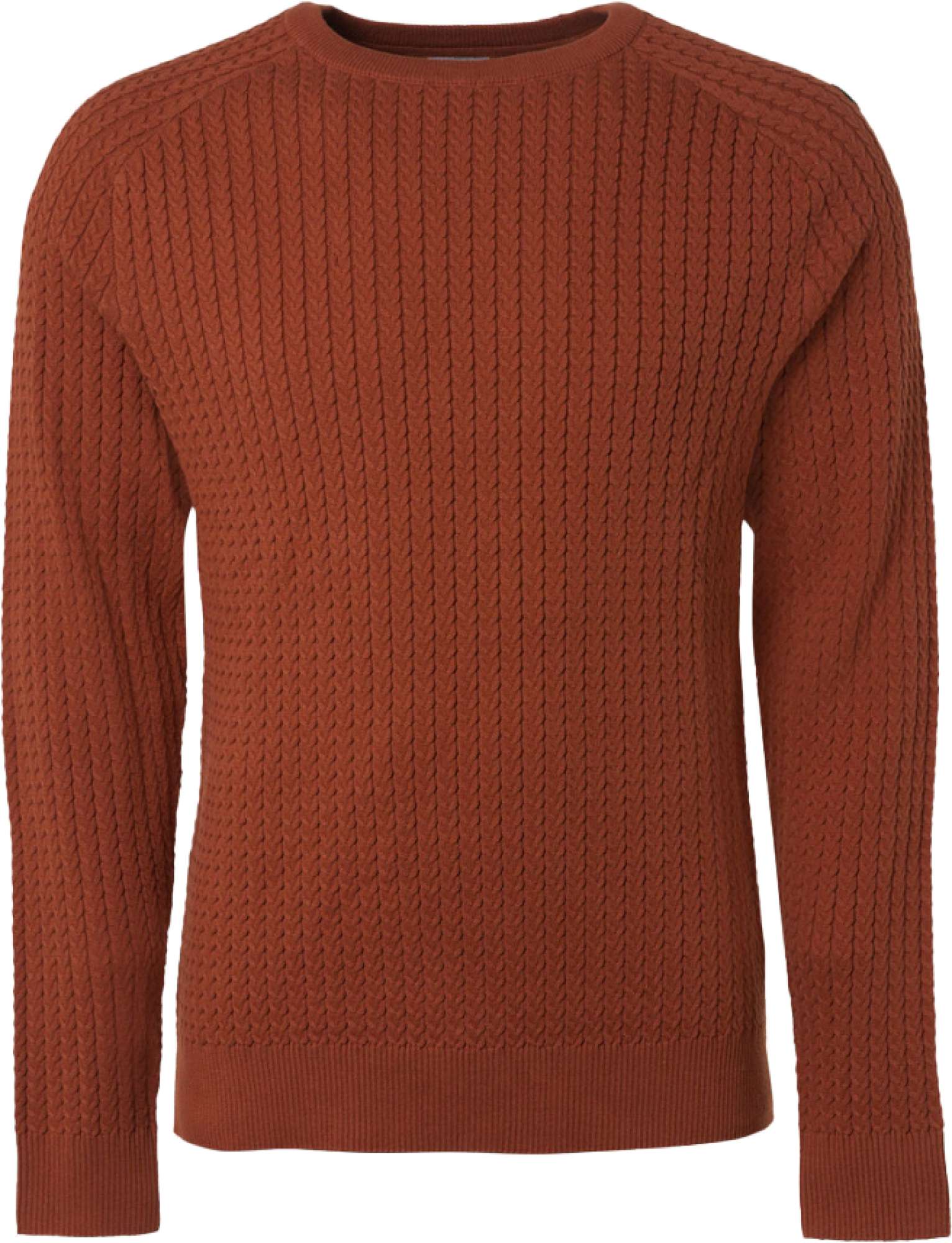 No Excess Pullover crewneck solid jacquard ri caramel