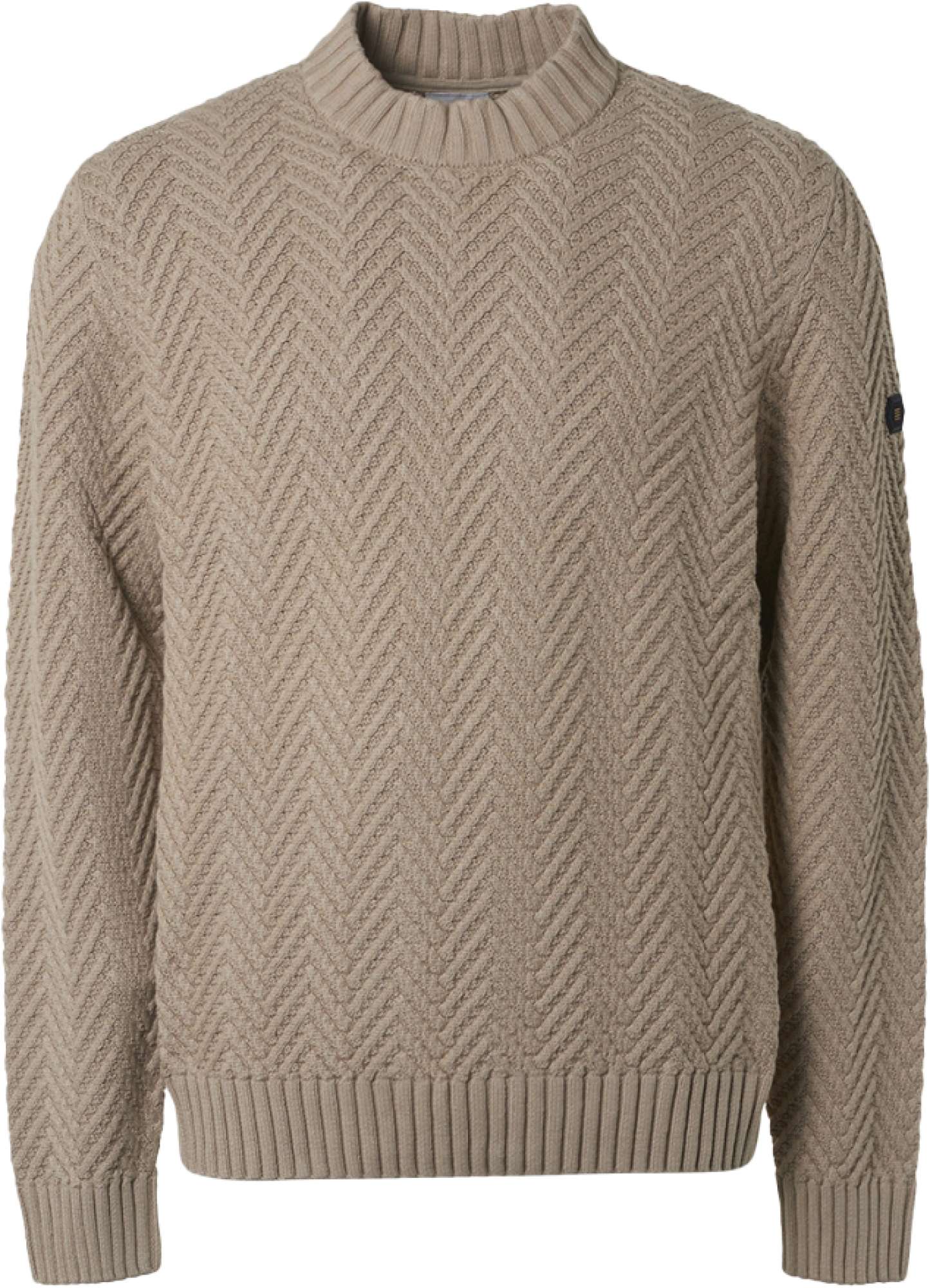 No Excess Pullover crewneck solid jacquard stone