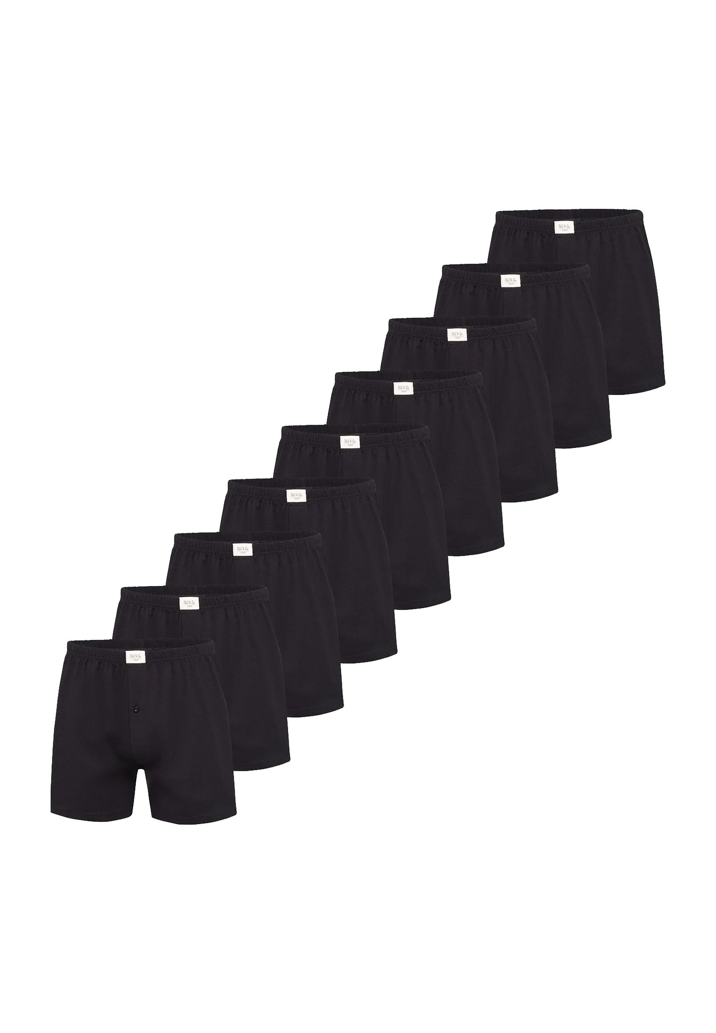 Phil & Co Wijde boxershorts jersey stretch effen 9-pack