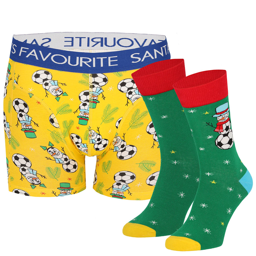 Afbeelding van Apollo Heren kerst boxershort + sokken cadeau set favourite santa giftbox