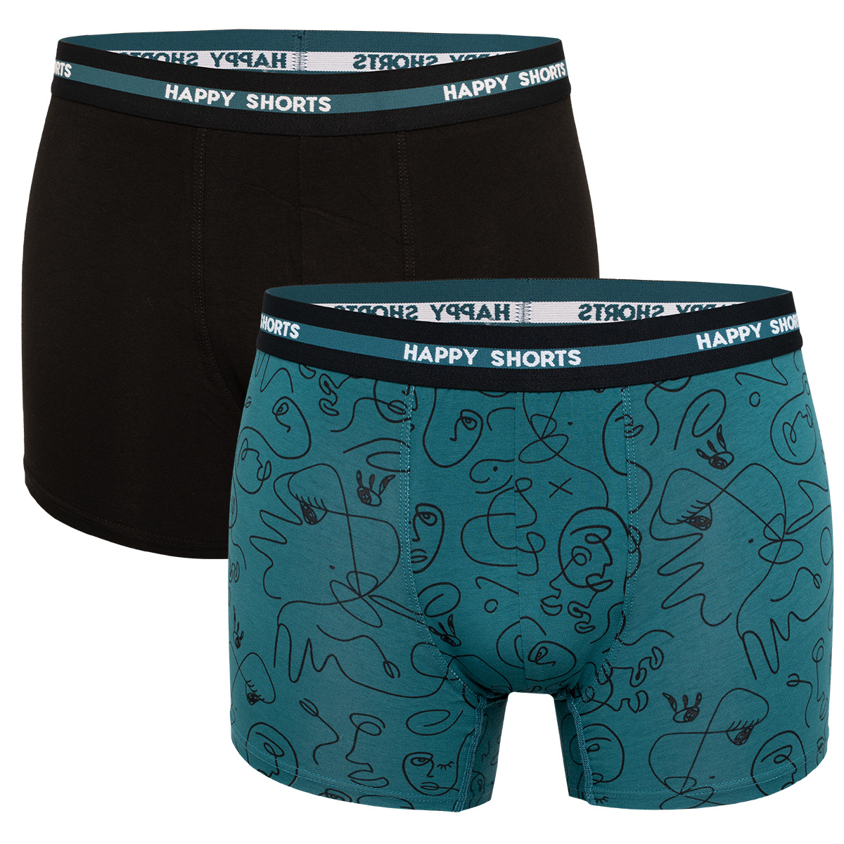 Afbeelding van Happy Shorts 2-pack boxershorts met print heren abstract painting