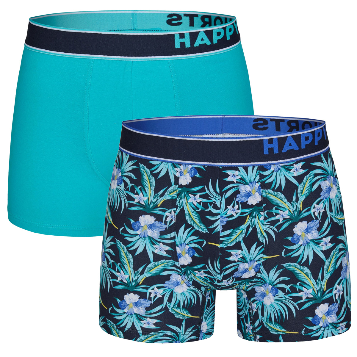 Afbeelding van Happy Shorts 2-pack boxershorts heren hawaii flowers