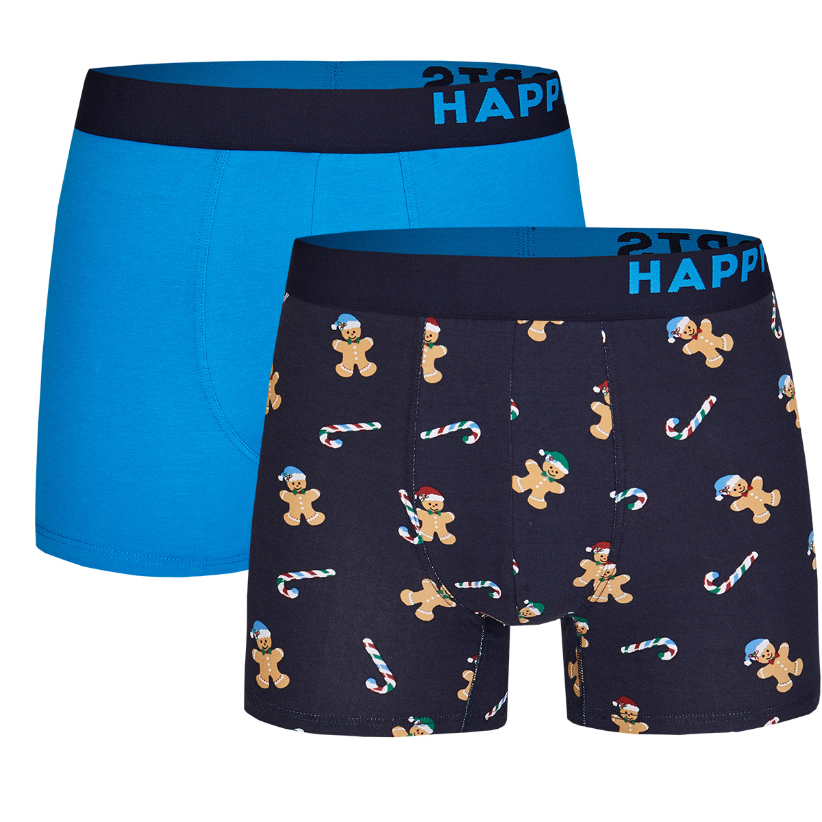 Afbeelding van Happy Shorts 2-pack kerst boxershorts heren gingerbread man