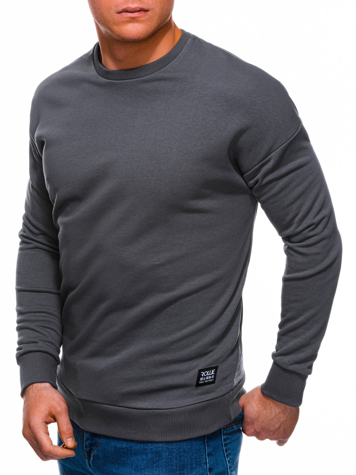 Afbeelding van Ombre Heren sweater grijs antraciet b1229