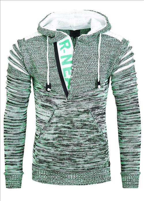 Rusty Neal heren trui camel hoodie 13362