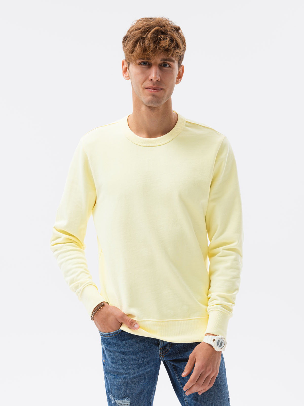 Afbeelding van Ombre heren sweater geel b1146-01