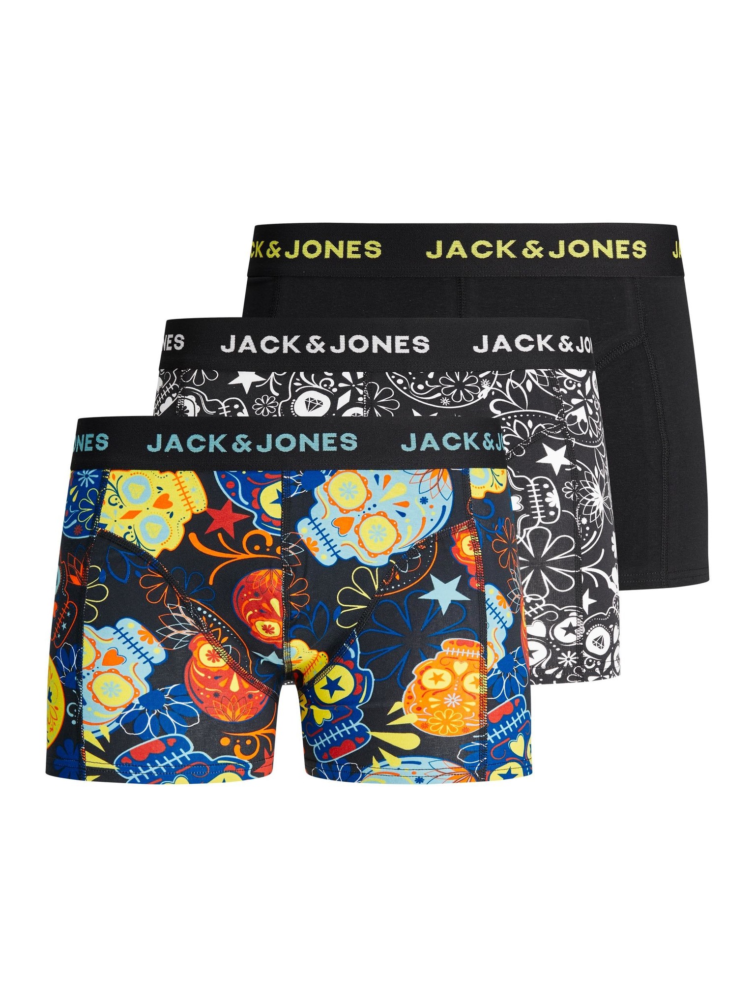 Afbeelding van Jack & Jones Boxershorts jongens jacsugar print 3-pack schedel art