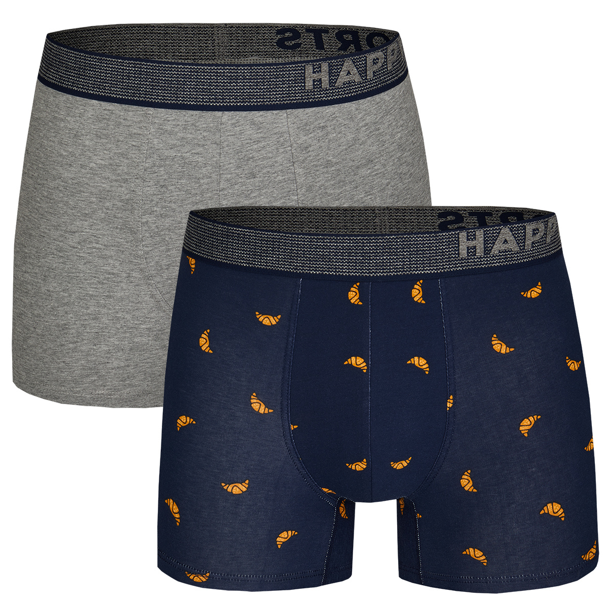 Afbeelding van Happy Shorts 2-pack boxershorts heren croissant print