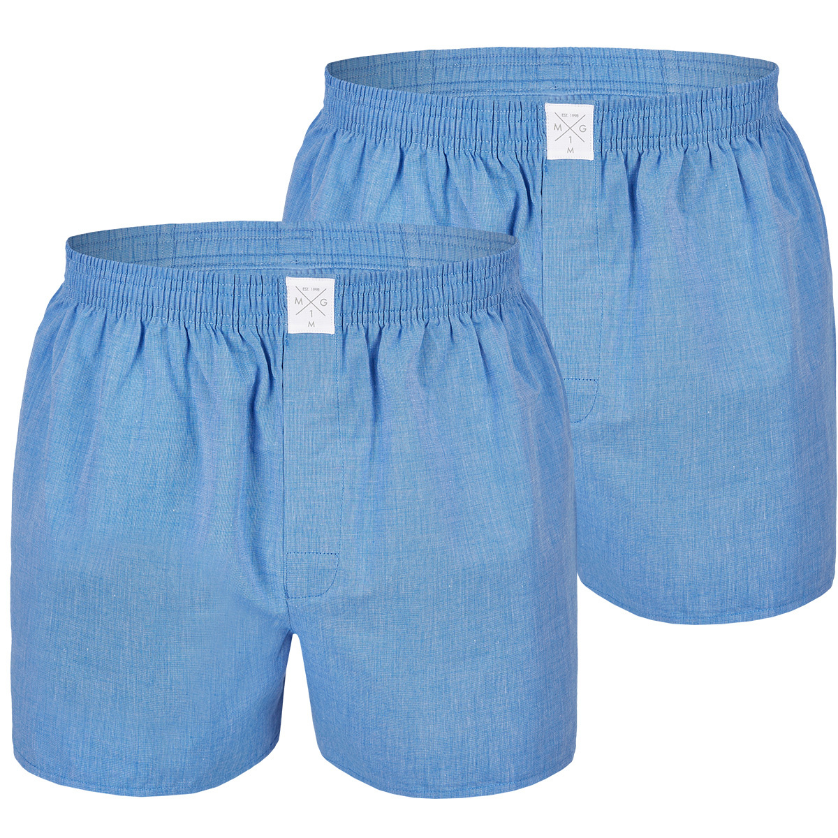 Afbeelding van MG-1 Wijde boxershorts heren 2-pack blauw uni
