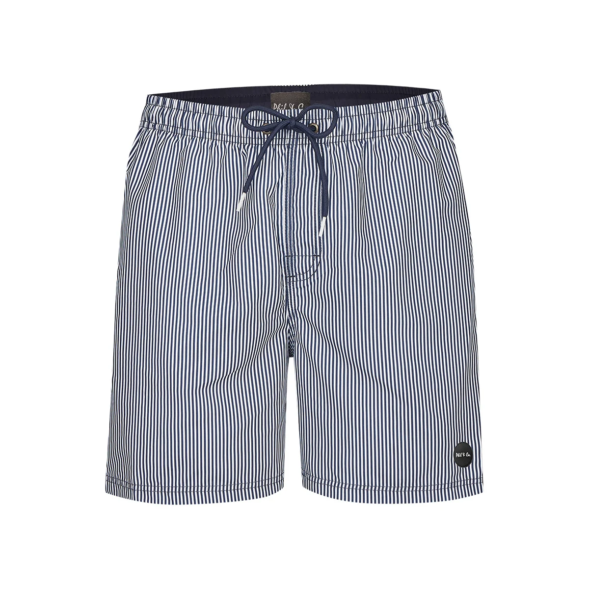 Phil & Co Gestreepte zwemshort heren / wit