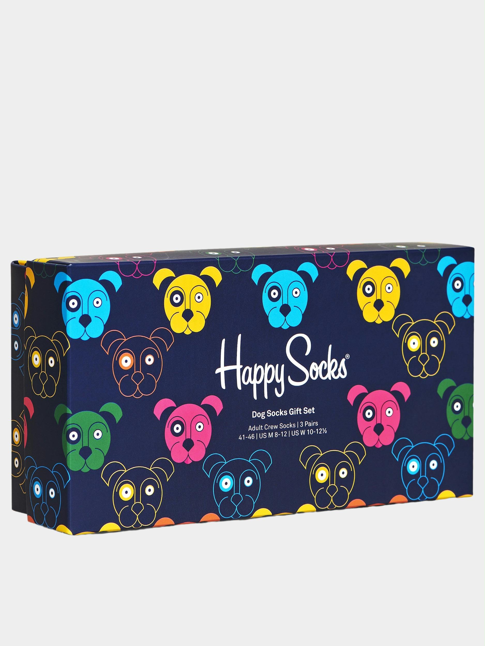 Afbeelding van Happy Socks Cadeaubox sokken 3-pack mixed dog socks gift se xdog08/0150