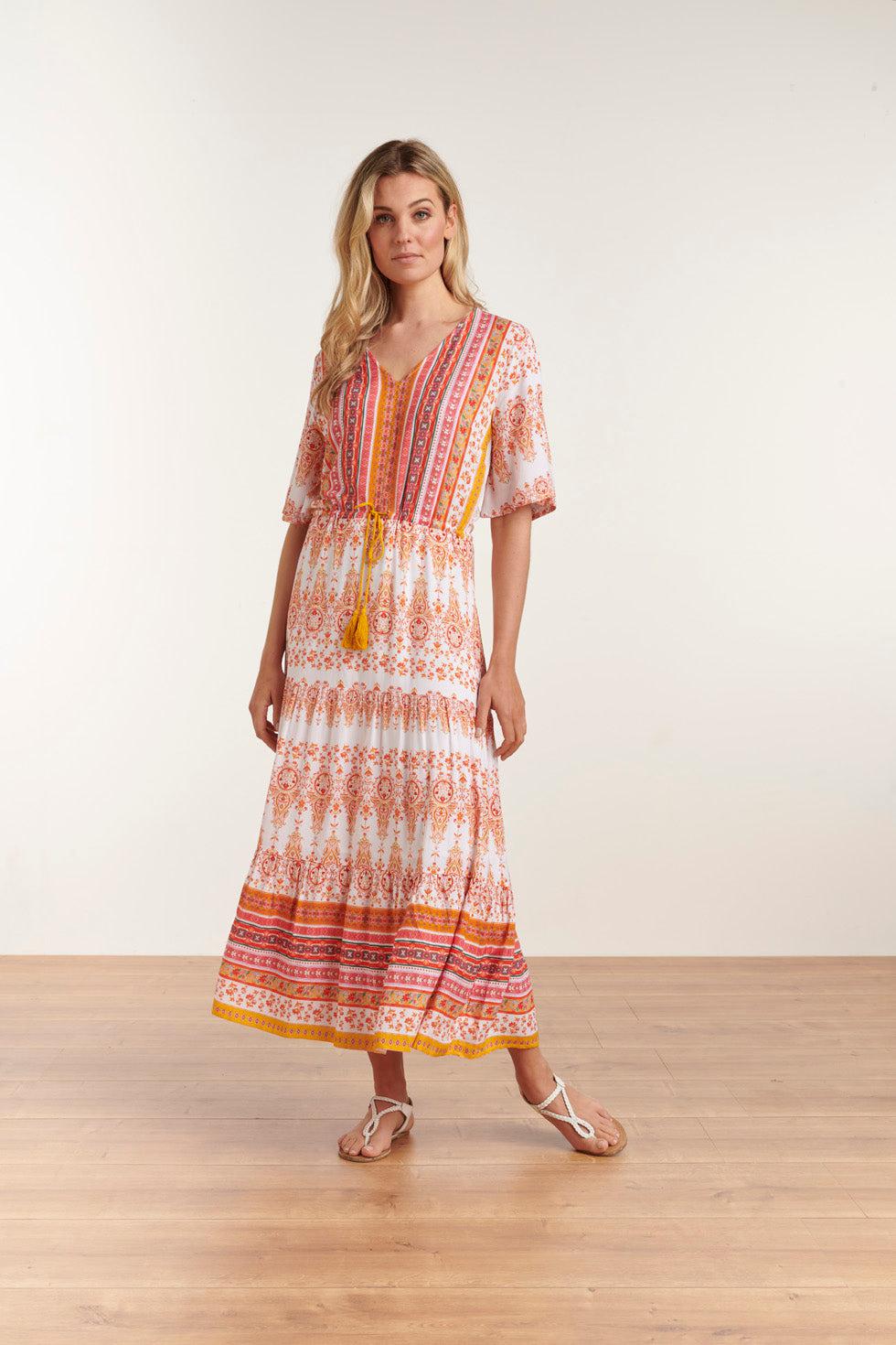 Smashed Lemon 23094 elegante ornament lange maxi-jurk |