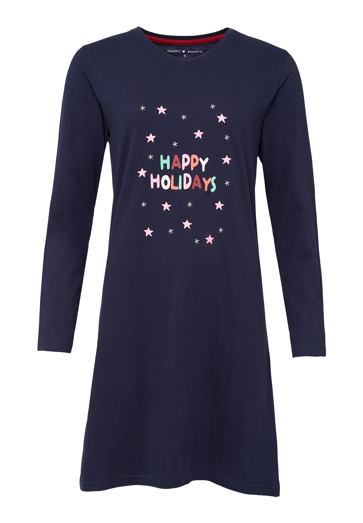 Afbeelding van Happy Shorts Dames kerst pyjama nachthemd donker