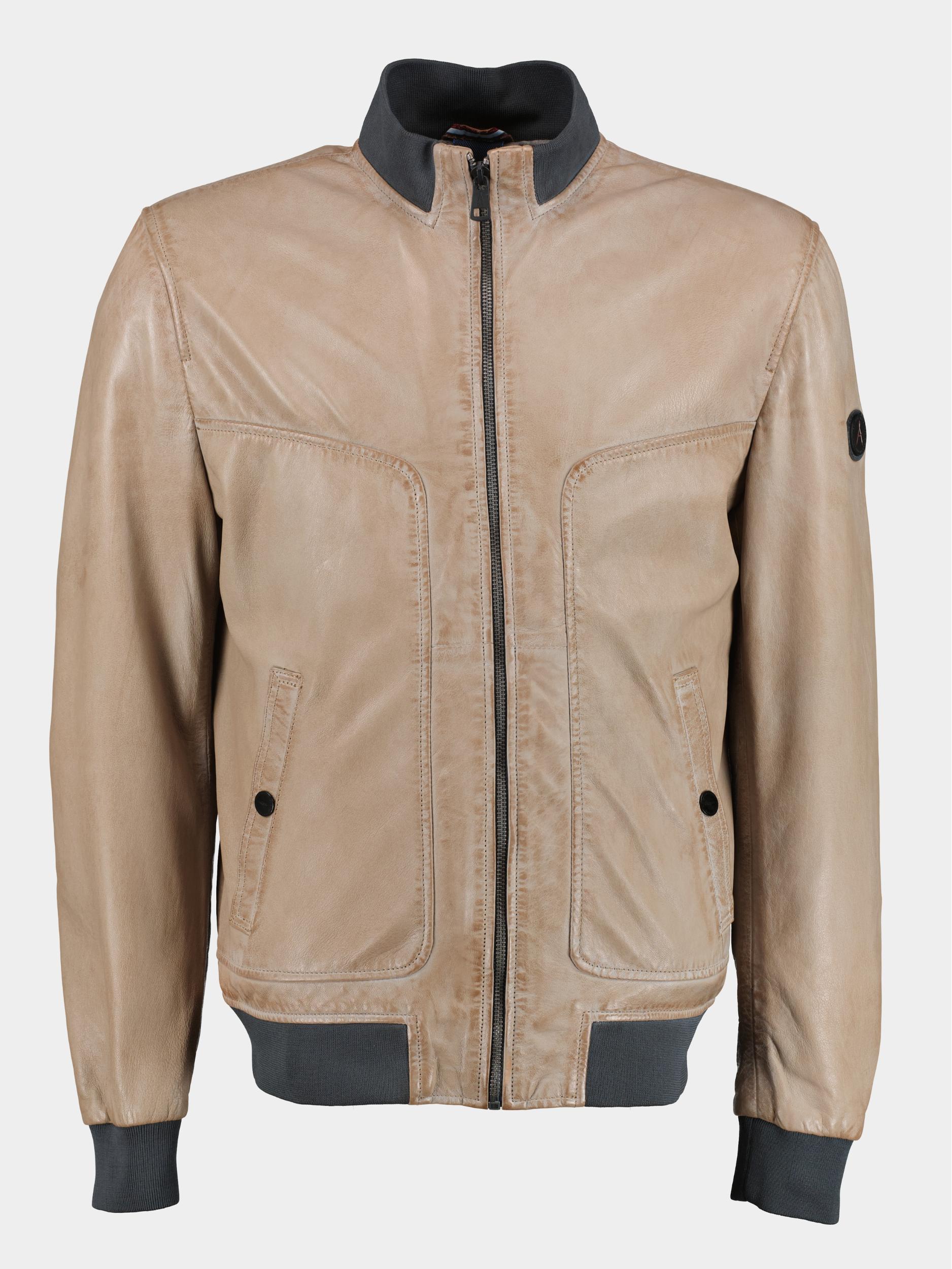Afbeelding van DNR Lederen jack bruin leather jacket 52359/3