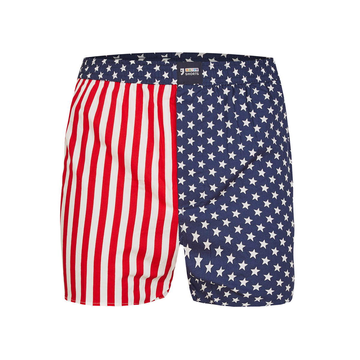 Afbeelding van Happy Shorts Wijde boxershort met print amerikaanse vlag